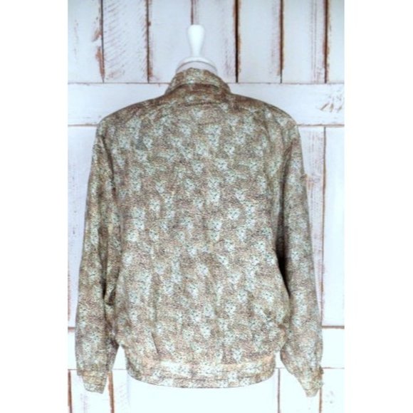 Vintage leopard face print silk windbreaker jogging flight jacket / sports ja - Picture 4 of 5